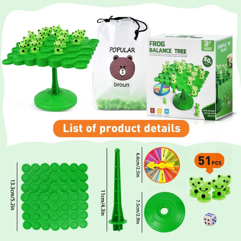 50Pcs Game Gifts,Frog Balance Game Toys,Balance Stacking Blocks Game，Perfect for Family, Parties, Travel,Boys Girls Gifts，Novelty Toy Gift for Kids or  for Montessori toys for kids 2+ year old