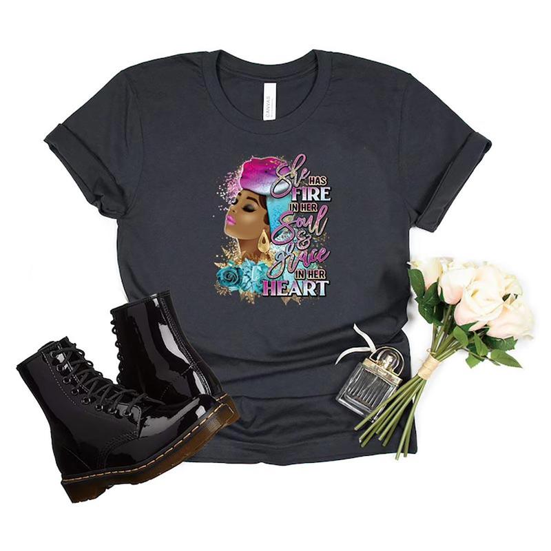 Beautiful Black Girl Pattern Iron On Transfer Heat Press Sticker, 6 Counts set DIY Heat Transfer Sticker For T-shirt Hoodie Hat, Specialty DIY Supplies