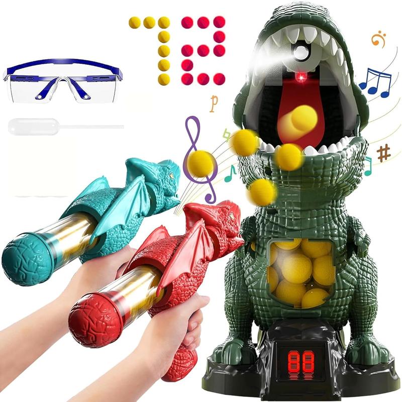 Movable Dinosaur Shooting Toys for  Boys, Shooting Target Games Toys with 2 Air Pump Gun, Spray ,toys for boys, Christmas Birthday Gifts