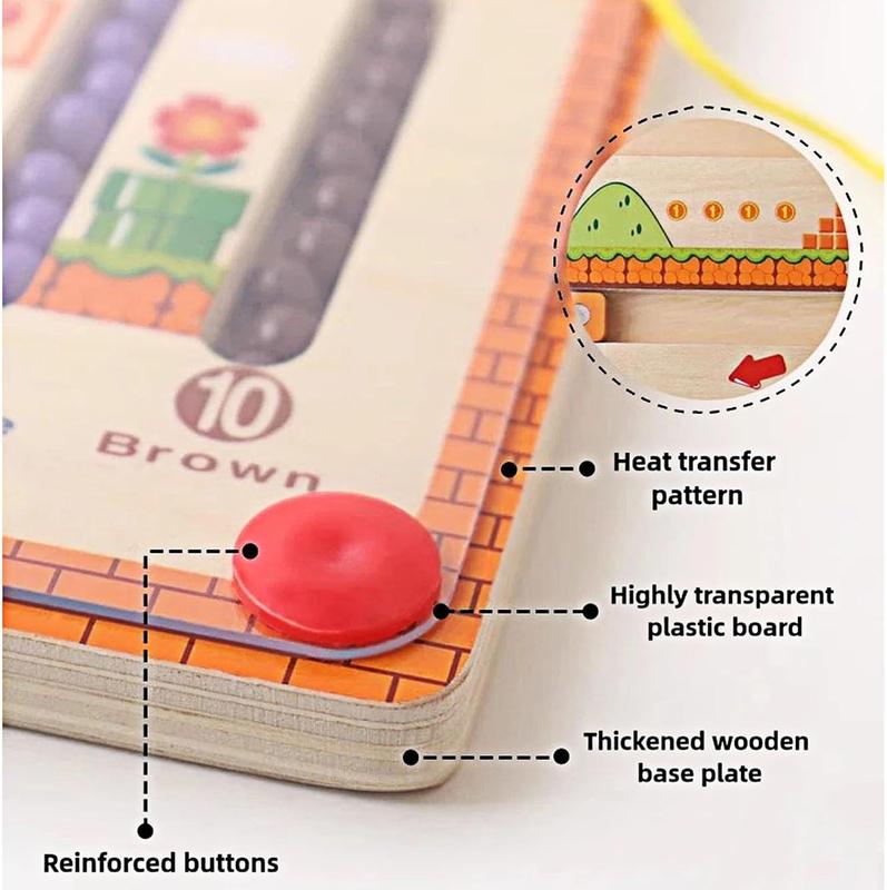 Magnetic Color and Number Maze, Montessori Toys for 3+ Year Old Learning Counting Puzzle Board Educational Toys for Old Preschool Learning Activities (Number Maze)