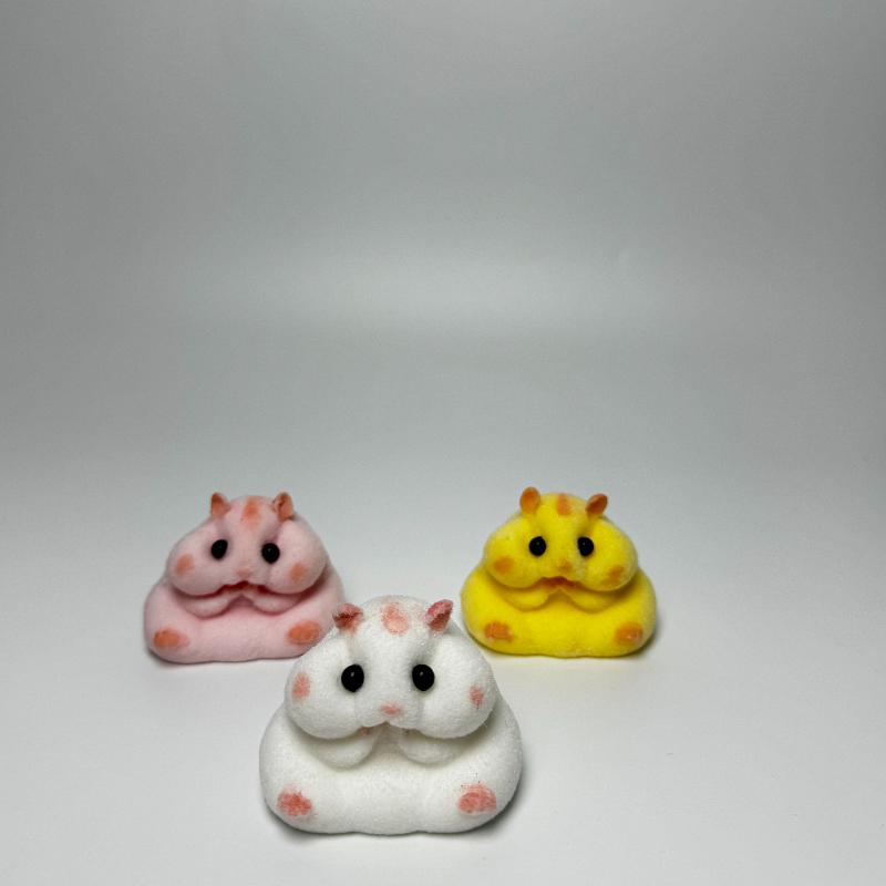 Handmade Silicone Tabab Squishy Hamster with little Squishy Cheese Catpaw Squeeze