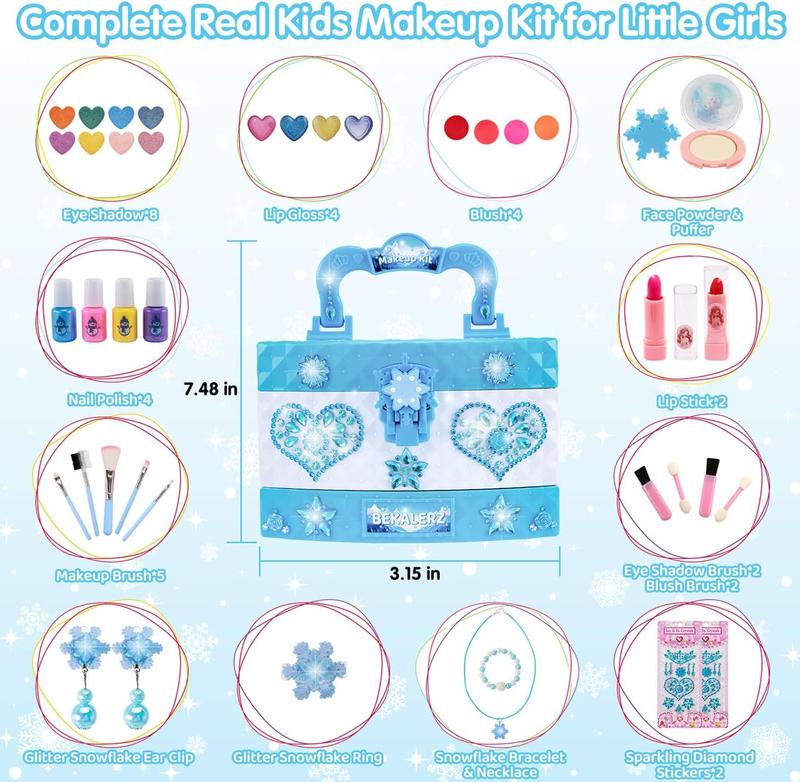 CHRISTMAS GIFT Toys for Girls,Washable Real Kid  Pretend Play-Makeup-Kit-for-Girl,Toddler-Toys for 3 4 5 6 7 8 9 10 11 12 Year Old Girls,Christmas Birthday Frozen Gifts for Girls,Makeup