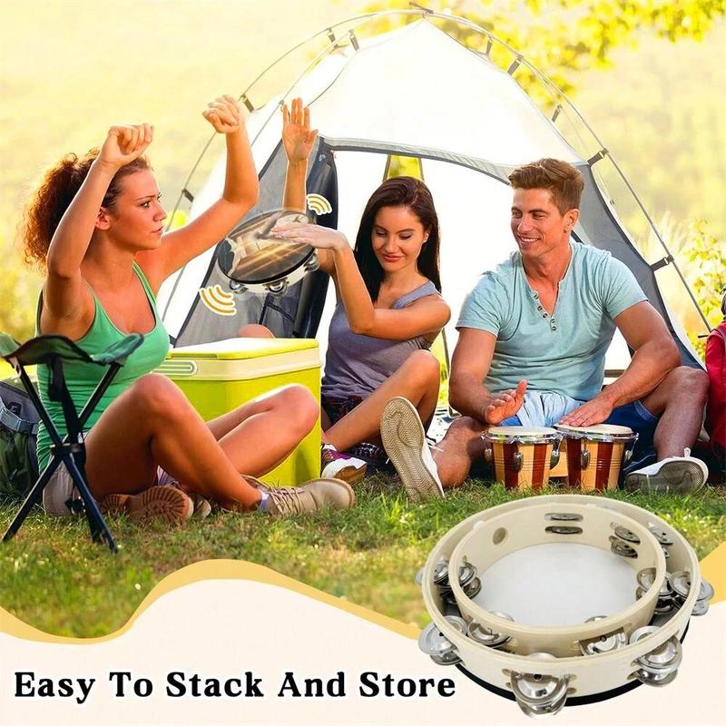 6 8 10 Inch Dove Handheld Tambourine, 1 Count Double Row Jingle Accompanying Orff Percussion Instrument, KTV Party Holiday Atmosphere