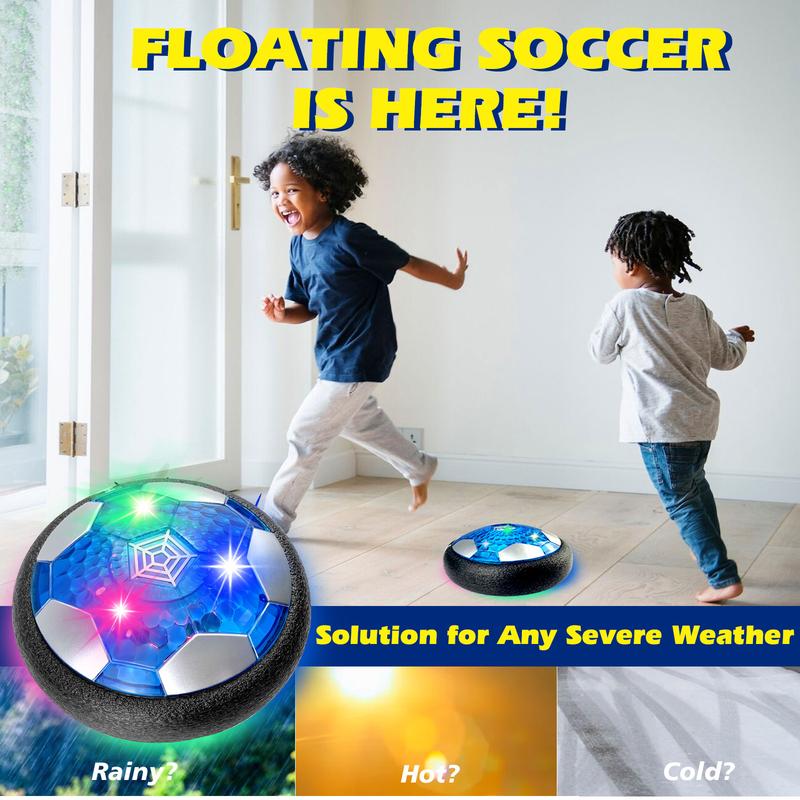 Hover Soccer Ball with 2 Goals, Rechargeable Indoor Air Floating Soccer Ball with LED Light and Foam Bumper, Perfect Birthday Xmas Gifts