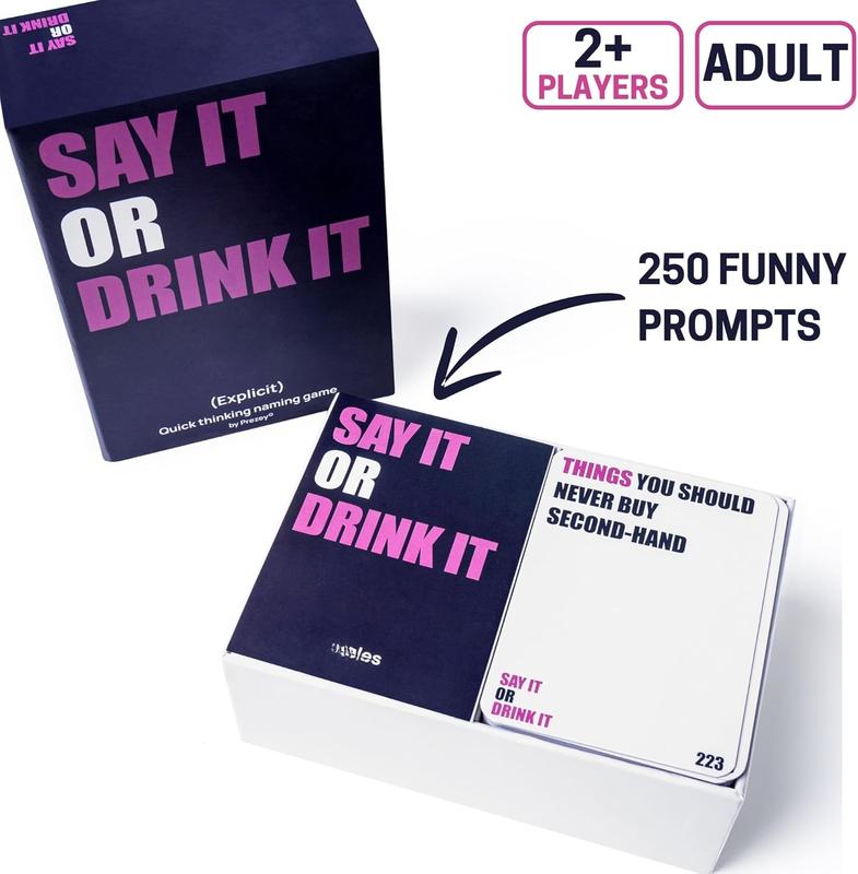 Say It or Drink It - Category Card Games for Adults with 250 Hilarious Cards | Drinking Games for Adults, Bachelorette Party Games, Board Games for Adults, 21st Birthday Gifts for Her