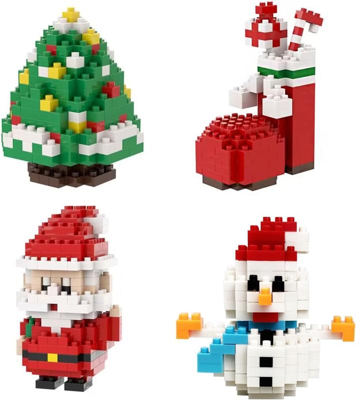 4 Pack Christmas Building Block Toys for Kids Boys Girls Teens Christmas Stocking Stuffers Gifts Party Favors