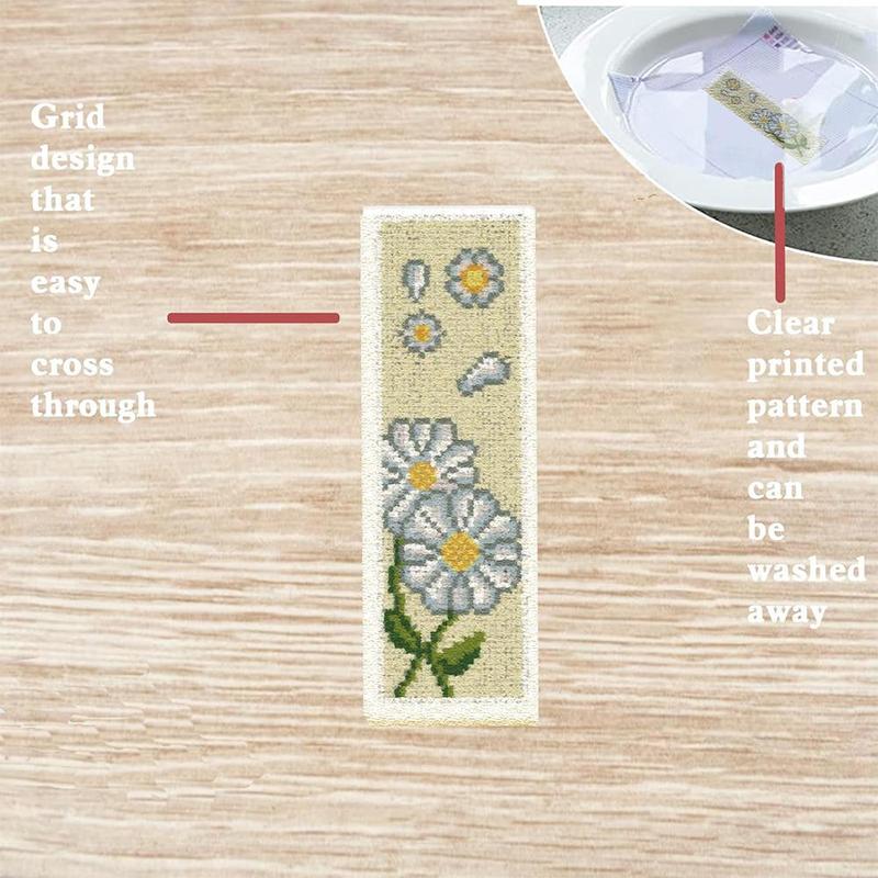 Floral Pattern DIY Cross Stitch Bookmark Kit (with Random Color Tool), 1 Set DIY Cross Stitch Kit for Beginners, Book Page Decoration, Gift for Friends [Package List As Picture Shown]