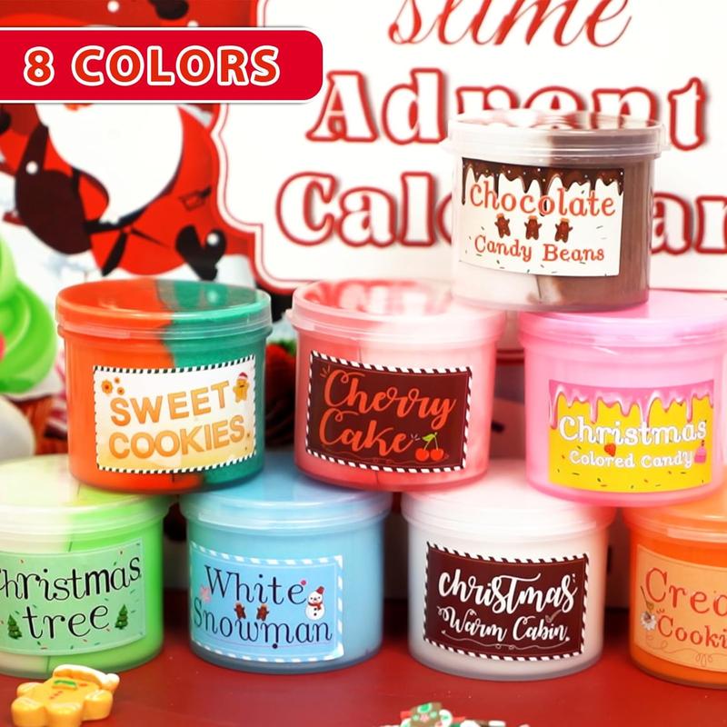 Christmas Advent Calendar 2024 DIY Slime and Charms Kit for Girls Boys, 24 Days Countdown Calendars Surprises Presents for Teens Age 3+