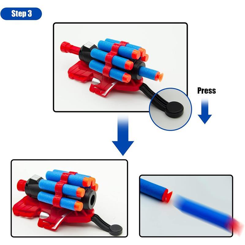 2 Sets Spider Web Shooters Cosplay Launcher Gloves with Wrist Toy Set Hero Webs Shooter for Kids