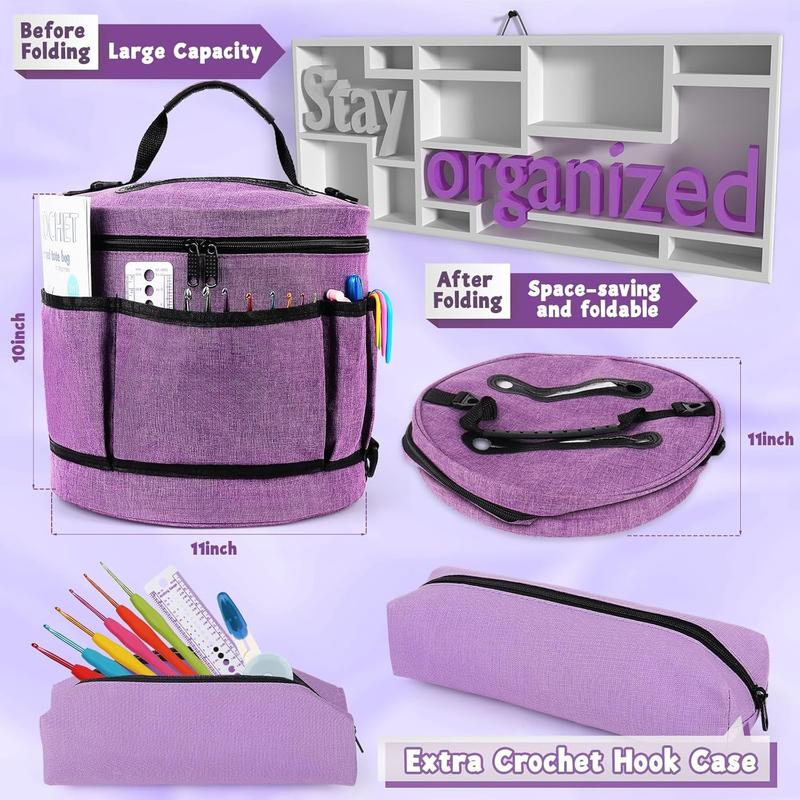 Beginner Crochet Kit with Crochet Hooks, Knitting Bag, Yarn, and Instructions - Ideal Crochet Supplies Gift for Adults