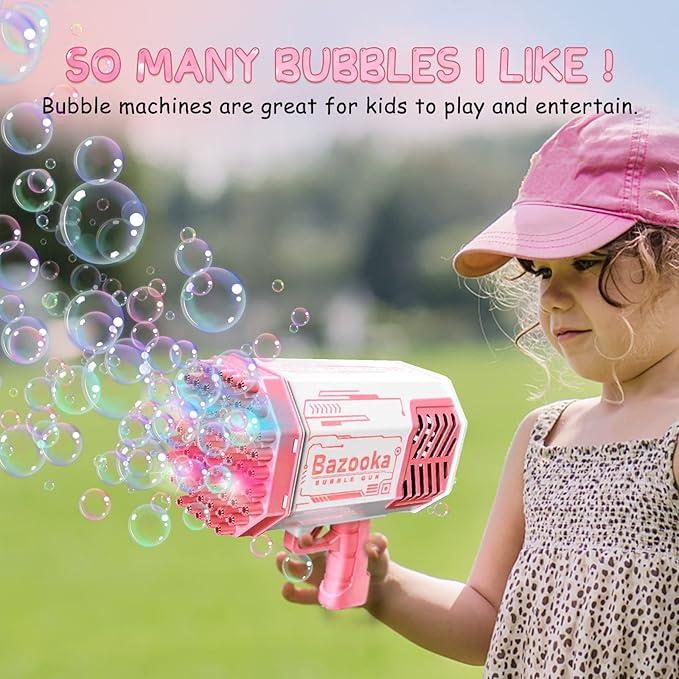Bubble Machine, 2024 Upgraded Bubble Machine,  69 Holes Automatic Bubbles Machine for Kids Adults Outdoor Toys Gift for Birthday Wedding Party Bubble Blaster for Indoor Bubble Blower bubbly  blaster