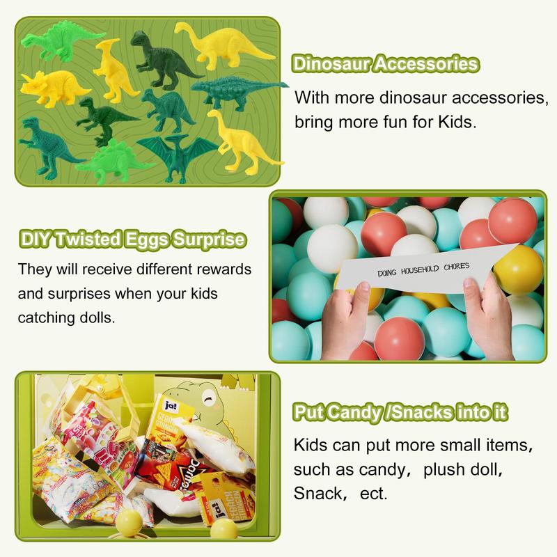 Cute Dinosaur Design Grabber Machine, 1 Set USB & Battery Powered Mini Candy Vending Grabber Machine with Dinosaur Toys & Mini Dolls & Mini Eggs, Novelty Toys, Thanksgiving Christmas Gift Set