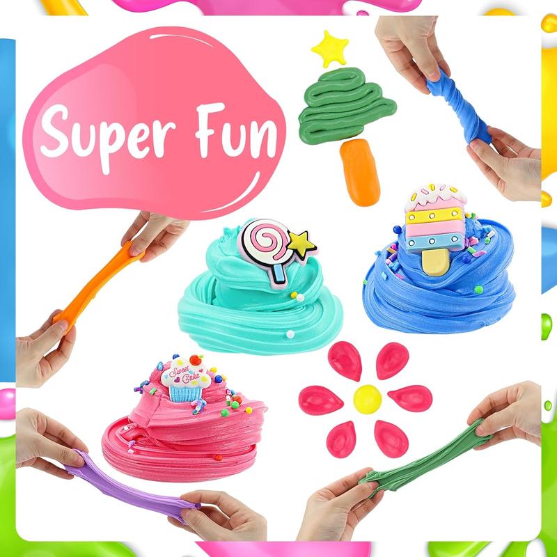 Christmas gift Slime Butter Slime Kit, 15 Pack Fluffy Slime for Kids, Slime Birthday Party Favors for Kids 8-12, Slime Kit for Girls Boys Kids Toy Slime, Stress Relief Toys Fit Kids Education Visit the LronFensy Store