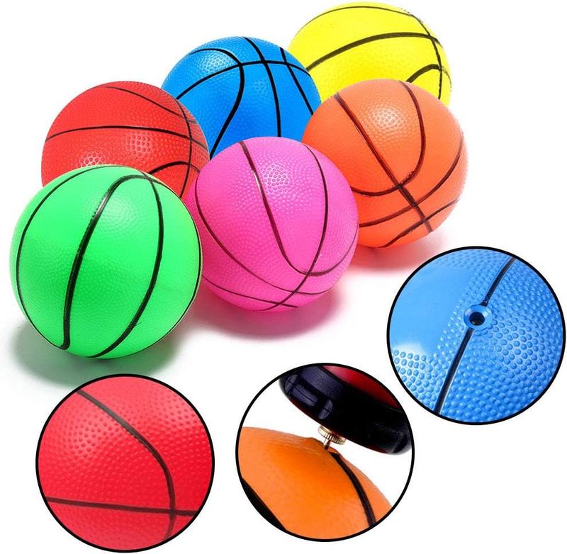 6.3 inches Mini Toy Basketball, 6 count Basketball with Pump for Toddlers, Colorful Kids Mini Toy Basketball Rubber Basketball for Kids Teenagers for Pool, Indoors, Outdoors