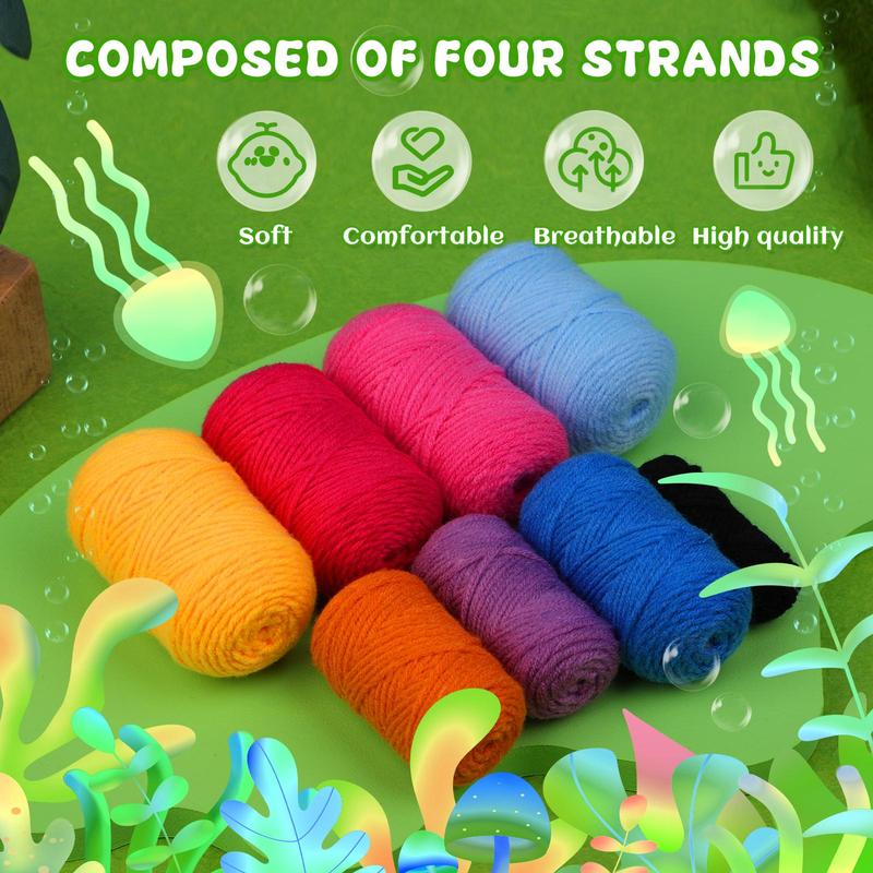 Jellyfish Crochet Kit, 6 Counts set Cute Jellyfish Crochet Starter Kit, Crochet Starter Kit for Beginners, DIY Knitting Kit for Teenager, Adults