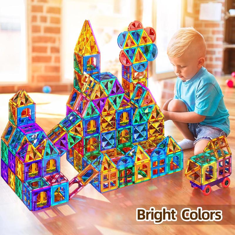 Magnetic Tiles,Building Blocks, Magnets Building Set, Learning and Education Toys Christmas Toy Gift