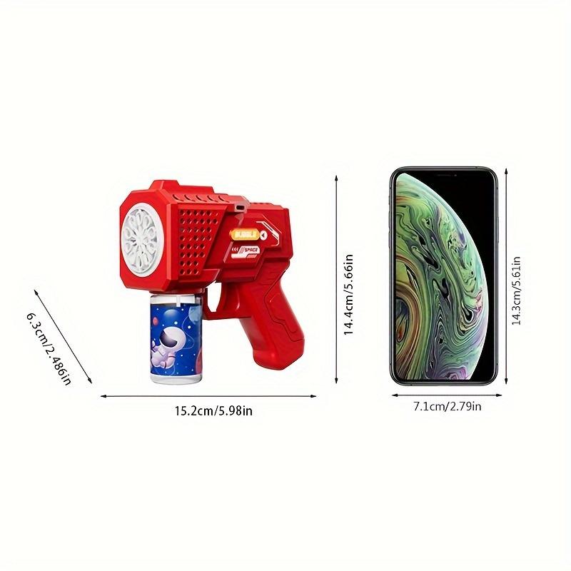 Space-Themed Bubble Blaster Gun - 40 Holes, No Batteries or Liquid Needed, Red Blue