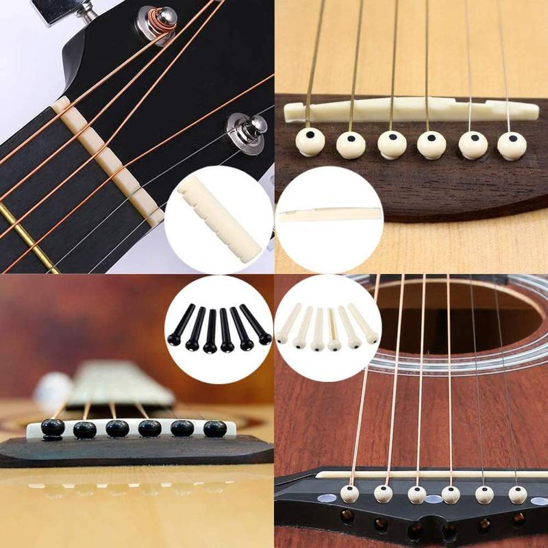 66PCS Guitar Accessories Kit for Guitar Players and Beginners - Acoustic Guitar Changing Tool, Strings, Picks, Capo, Winder & Cutter, Tuner, Bones