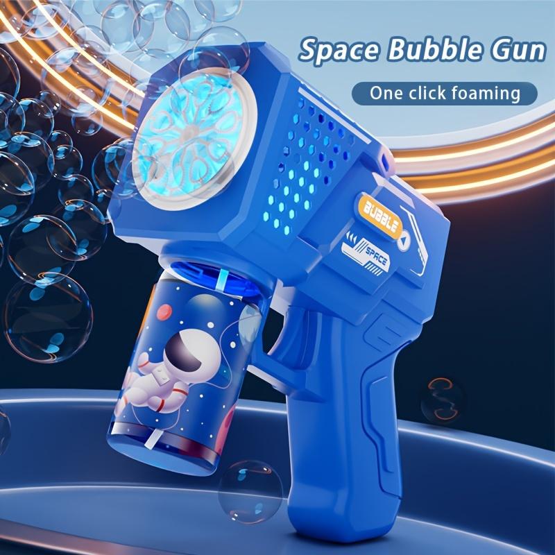 Space-Themed Bubble Blaster Gun - 40 Holes, No Batteries or Liquid Needed, Red Blue