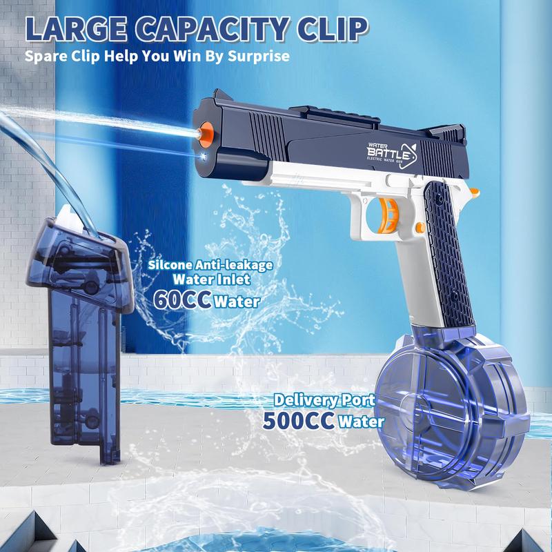 2 Packs of Electric Water Gun Toys for Adults and Kids, Continuous Shooting Water Toys with a Range of Up to 32 Feet, Powerful Automatic Handheld Water Toys, Suitable for Pool Beach Outdoor Games