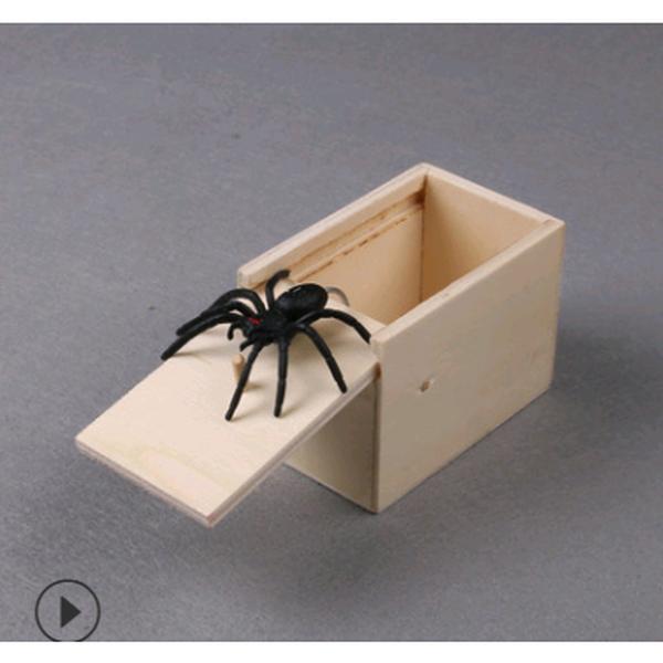 Prank Spider Wooden Scare Box Trick Play Joke Lifelike Surprise April Fools' Day Funny Novelty Toys Gags Practical Gifts