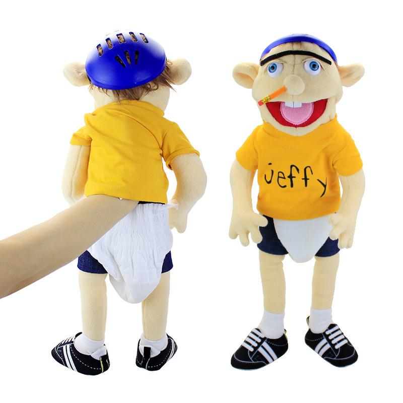 23'' Jeffy Puppet Plush Toy, Suitable for Small and Large Hand Puppet Toys, Soft and Fun Hand Puppets for Birthday Gifts Girl Boy