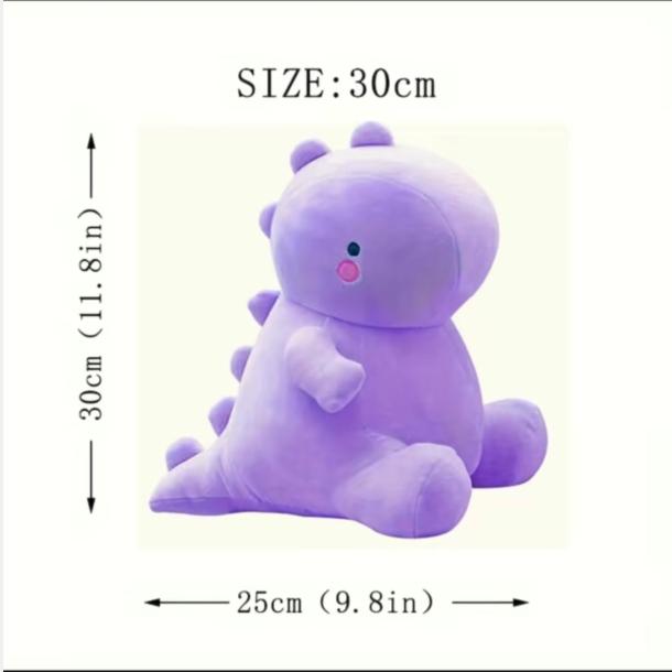 Pink dino throw pillow doll and stuffed toyscute shy pink dino Cute Pink