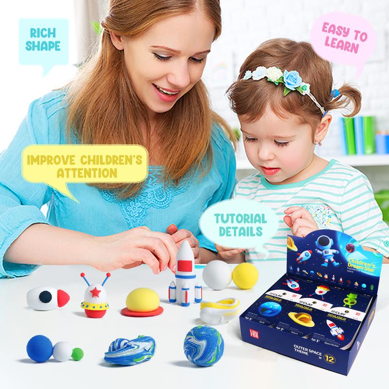 Anywise Air DIY Clay - Childhood Dream Star Journey - Soft & Ultra Light - Safe & Non-Toxic - 12 Boxes