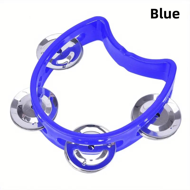 Plastic Handheld Tambourine, Hand Held Percussion Drum, Tambourine Musical Rhythm Instrument, Hand Percussion Tambourine Musical Instrument for Adults Music Lovers for Party Stage Performance, Christmas Gift