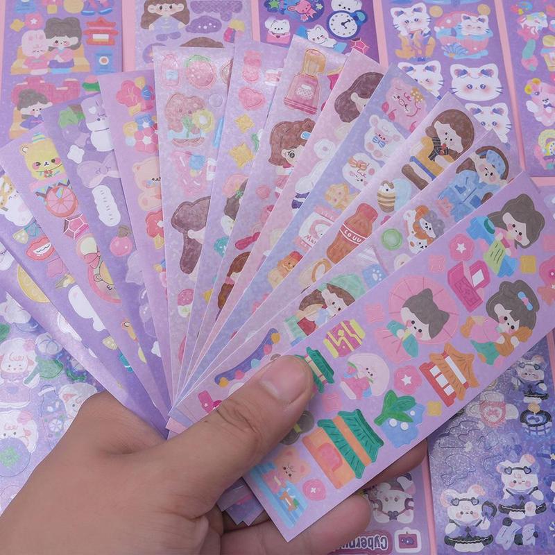 200pcs pack Cute Cartoon Patterns Sticker, Multipurpose Self Adhesive Stickers for DIY Craft, Decoration, Hand Account