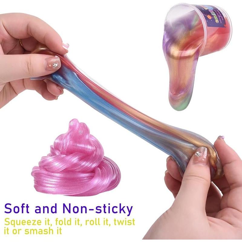 Kids Party Favors Galaxy Slime Kit, 30 Pack Bulk Rich Colorful Putty Toy, Stress and Anxiety Relief Sludge, Christmas Stocking Stuffers for Girls and Boys