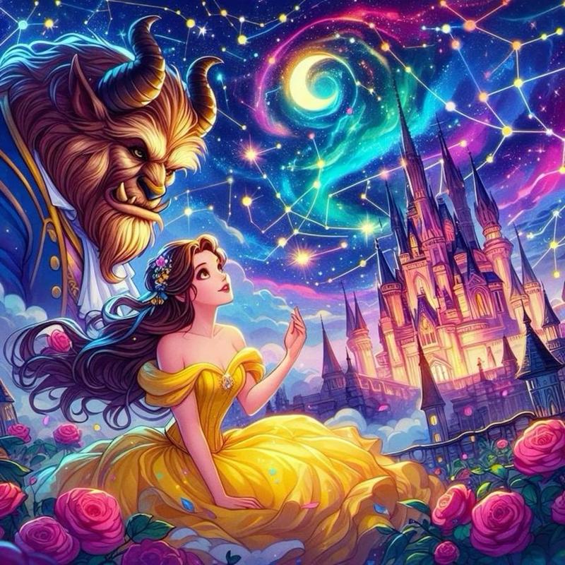Princess Pattern DIY Diamond Arts Colorful Painting Kit without Frame, DIY 5D Diamond Arts Colorful Painting Kit, Wall Art Decor for Home Bedroom