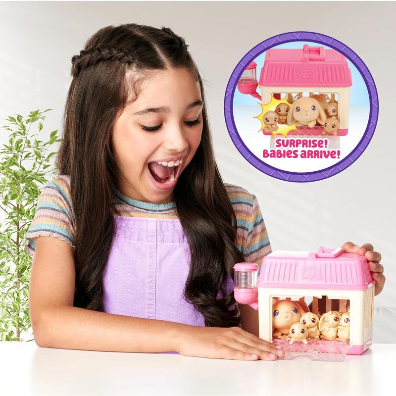 Little Live Pets - Mama Surprise Minis. Feed and Nurture a Lil' Bunny inside Their Hutch so She Can Be a Mama. She Has 2, 3, or 4 Babies with Surprise Accessories to Dress up the Babies Little Live Pets