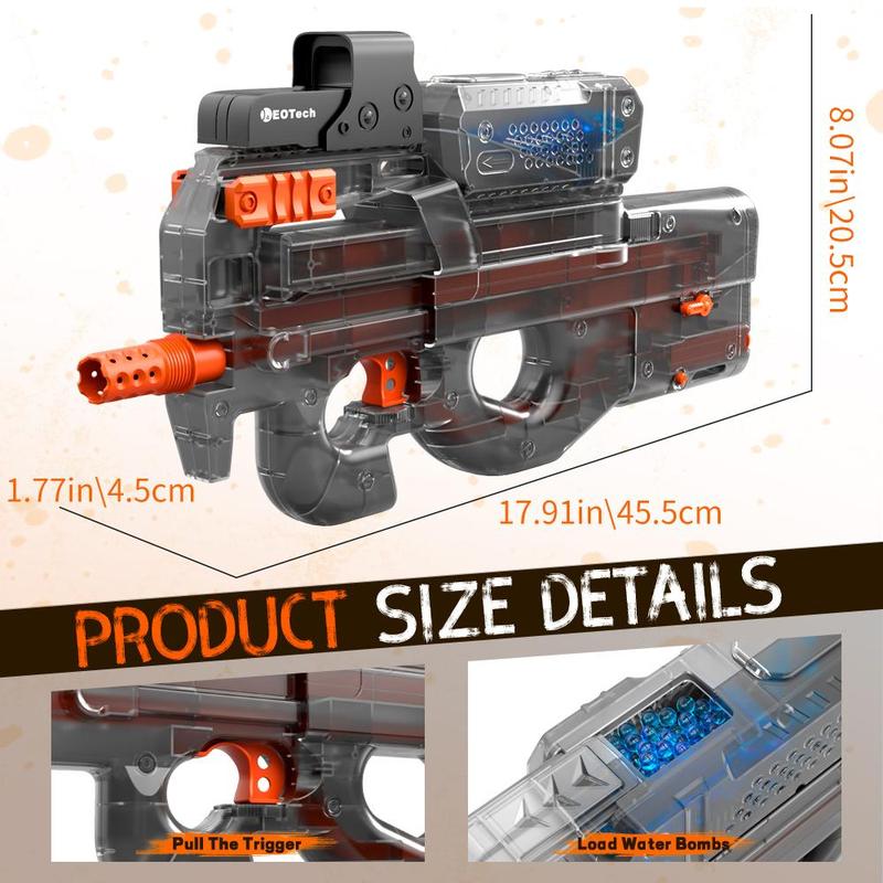 Electric Water Ball Shooting Toys, 1 Count Outdoor Game Toy with Goggles & Silencer, Outdoor Shooting Team Game Toy