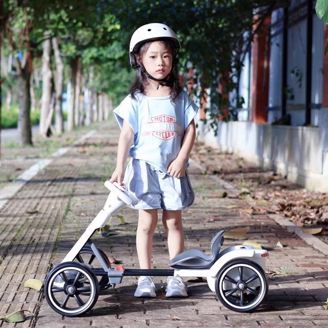 Electric Go Kart  – Adjustable Ride On Toy for Ages 3-8 – Go Karts for Young People 6V Four-wheel Balancing Car Young Electric Go Kart With LED Lights