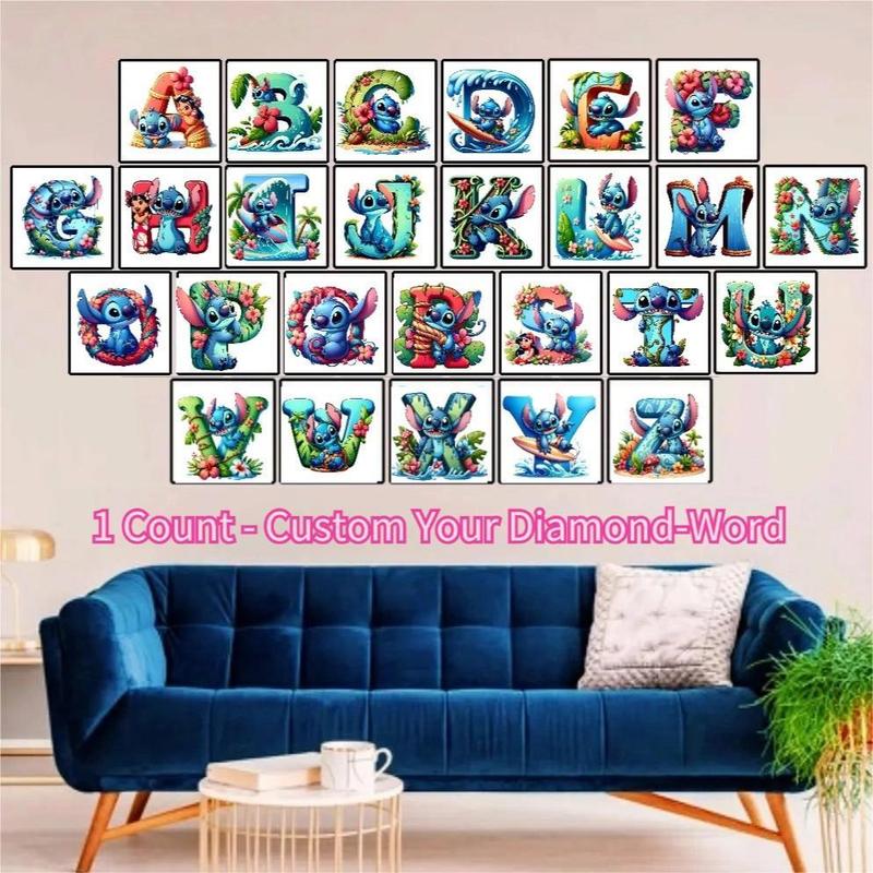 DIY Diamond Arts Colorful Painting Kit, 1 Count Flocked Canvas Letter Pattern Diy Diamond Arts Colorful Painting without Frame, Decorative Painting DIY Sets, Handmade Art Kit for Adults, Christmas, Christmas Gift