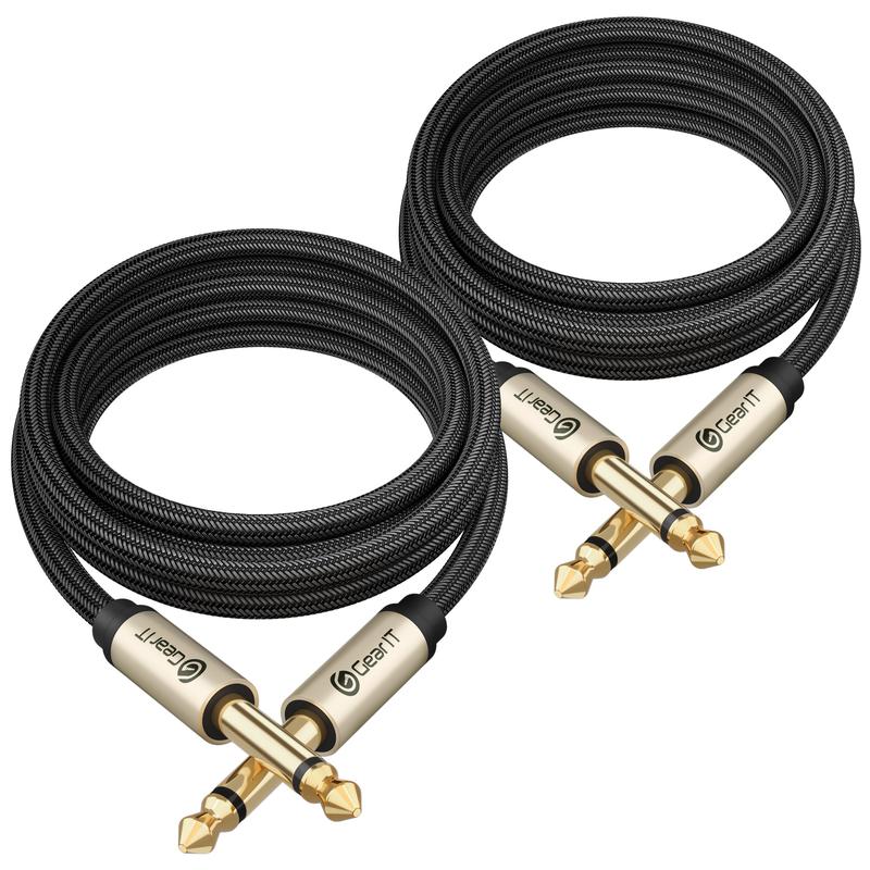 Guitar Instrument Cable - Nylon Braided 1 4 Inch to 1 4 inch TS Straight Male to Male