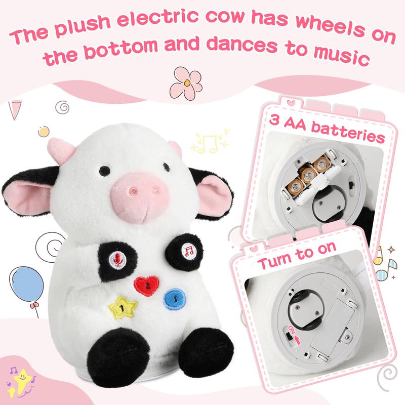 MIAODAM Crawling Cow&Rabbit&Extraterrestrial Bunny Animals Toy, Talking Dancing Singing Toy Repeats&Record What You Say,Cozy look, Cute shape,Gift for boys and girls C1