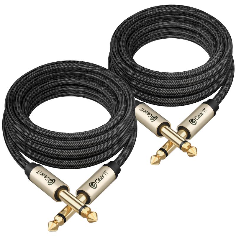 Guitar Instrument Cable - Nylon Braided 1 4 Inch to 1 4 inch TS Straight Male to Male
