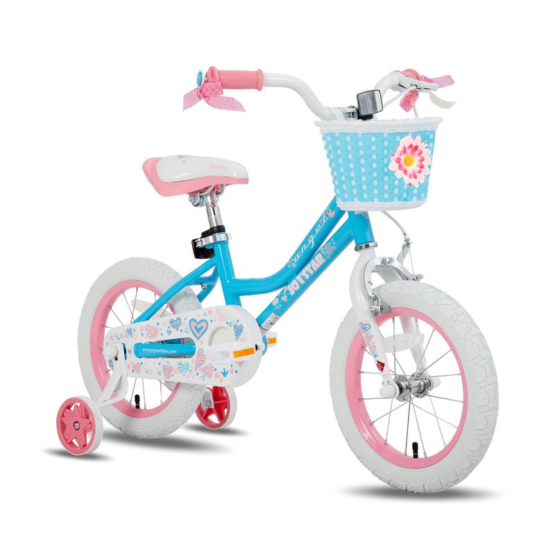 JOYSTAR christmas 2024 ornament Angel Girls Bike Toddlers Kids Age 3-9 Years Old, 12-18 Inch Kids Bike with Training Wheels & Basket