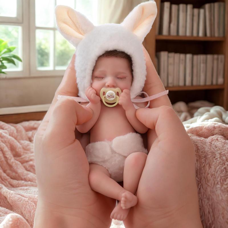 BABESIDE Miniature Reborn Baby Dolls Silicone Full Body - 6-Inch Soft Body Mini Realistic-Newborn Baby Dolls with Real Life Tiny Baby Doll with Gifts Box for Kids 12+
