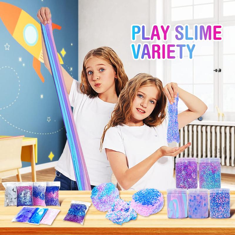Christmas gift for kids Unicorn Slime Kit for Girls 4-12,Supplies Makes Butter Slime,Candy Confetti Slime,Glimmer, Foam Jelly Cubes Slime