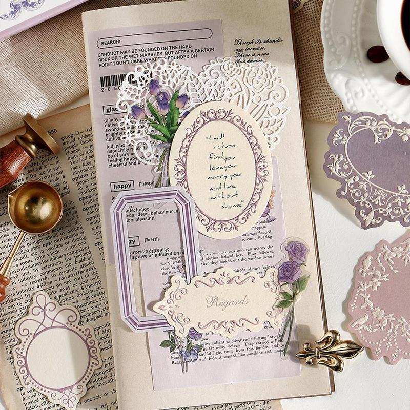 Vintage Pattern Paper, 30pcs set Mini Colorful Exquisite Creative Notepad, DIY Decals for Water Bottle, Laptop, Phone Case, Scrapbooking, Journal Making, Gift Wrapping