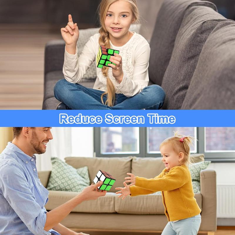 Speed Cube Set 5 Pack, 2x2 3x3 4x4 Megaminx and Pyramid Cube, Puzzle Cube Toy Brain Game Gift for Kids Adults