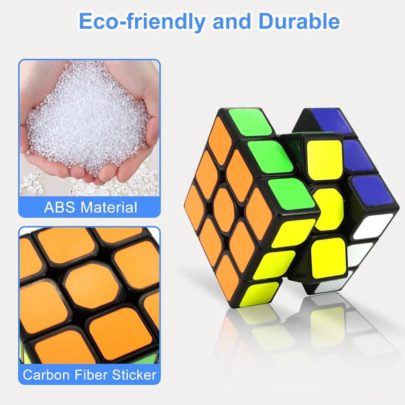 Speed Cube Set 5 Pack, 2x2 3x3 4x4 Megaminx and Pyramid Cube, Puzzle Cube Toy Brain Game Gift for Kids Adults