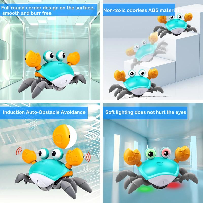 Electric induction crab toy, automatic obstacle avoidance crawling toy, simulated crab toy, children's sound and light dynamic crab toy