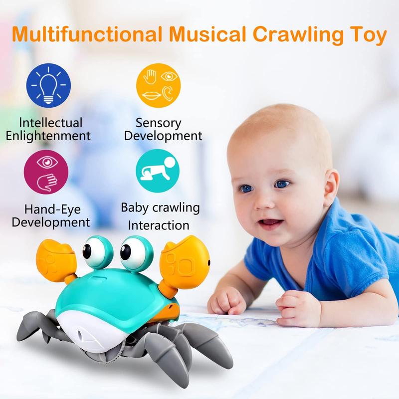 Electric induction crab toy, automatic obstacle avoidance crawling toy, simulated crab toy, children's sound and light dynamic crab toy