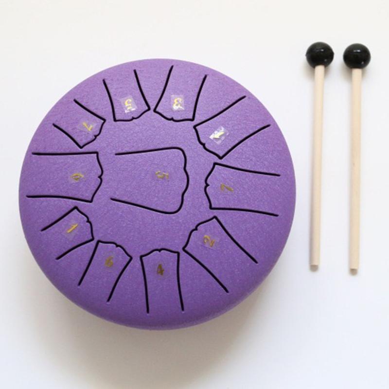 6 Inch 11 Note Steel Tongue Drum, Portable Hand Drum with Bag & Mallet & Music Book & Note Sticker, Musical Instrument for Beginners, Stocking Fillers Gift