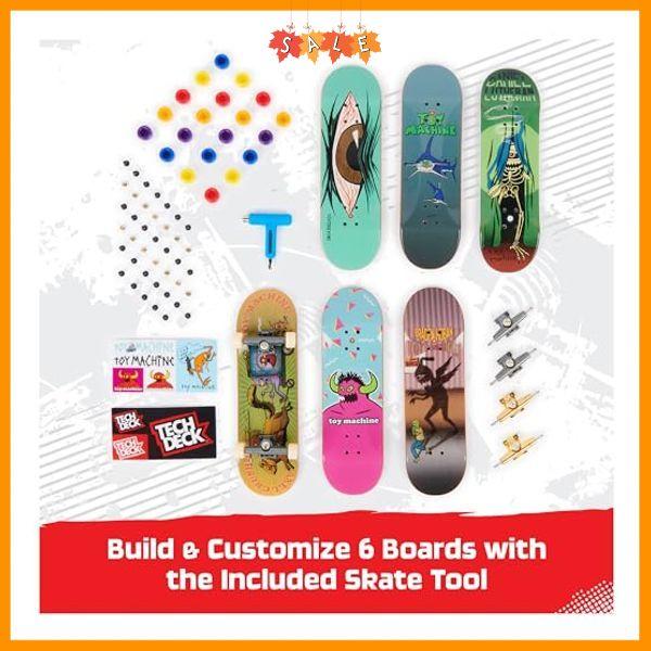TECH DECK, Toy Machine Sk8shop Fingerboard Bonus Pack, Collectible and Customizable Mini Skateboards, Kids Toys for Ages 6 and up