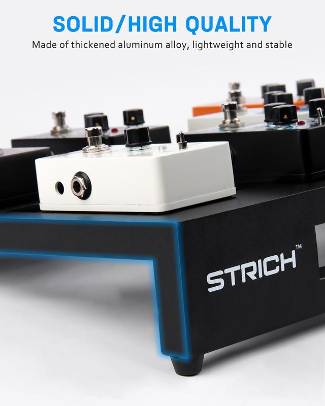 STRICH Guitar Pedal Board Aluminum Alloy 1.82lb Super Light Small Effect Pedalboard 15'' x 11.8'' with Carry Bag, STANDARD 15 (Angled)